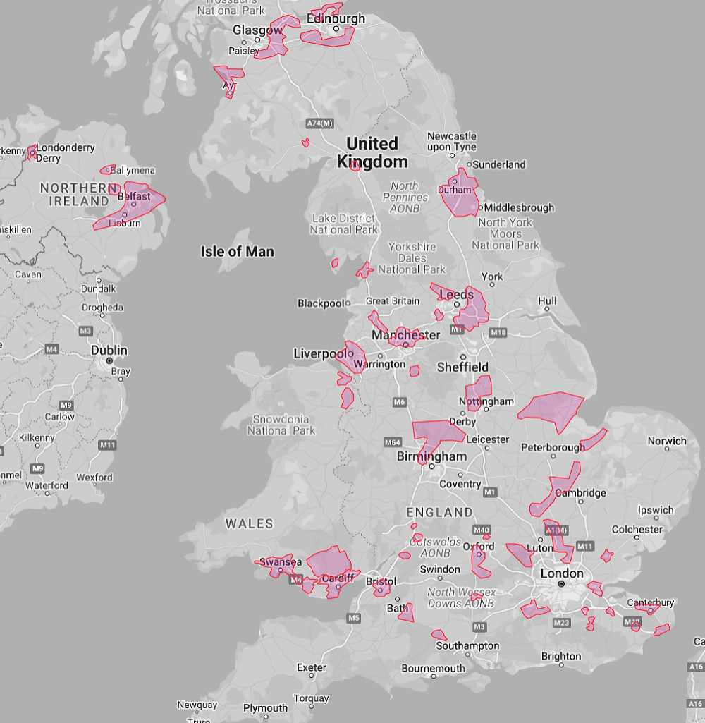Netomnia FTTP Broadband UK Rollout Map Sept 2022 