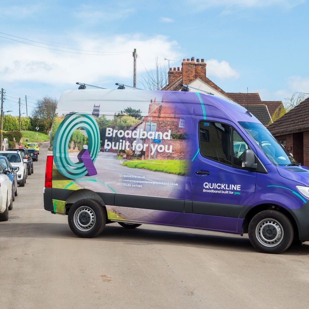 Quickline Van in Street from Makepositive PR on 30th May 2023